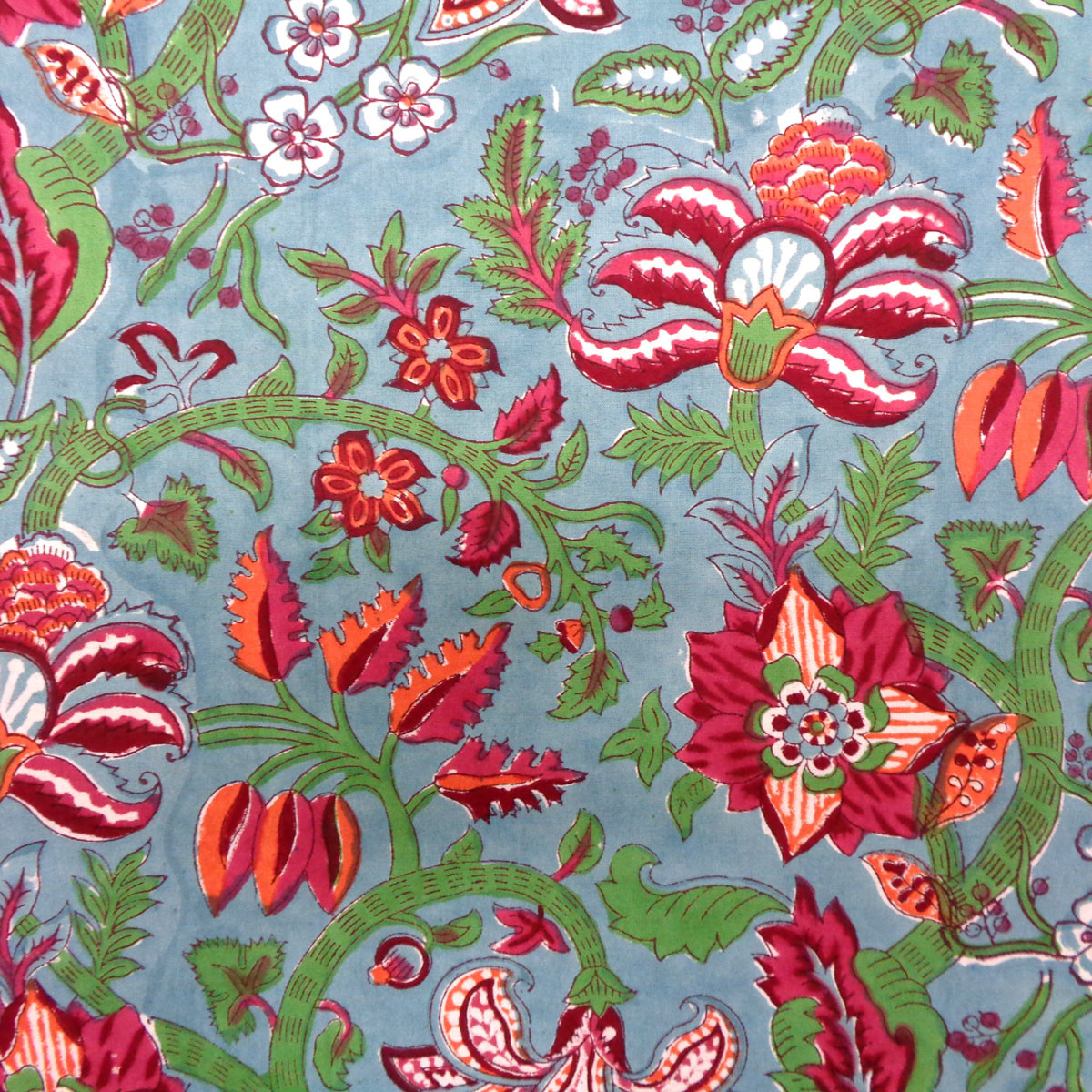 Hand Block Printed Cotton Tablecloth 180x270 Anarkali Green Gud 106821