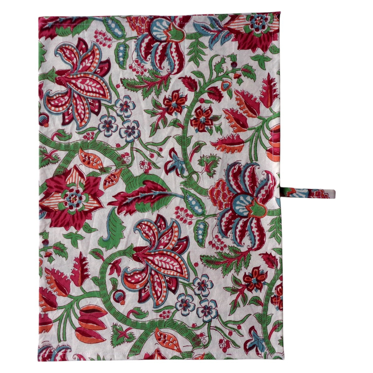 Hand Block Printed Cotton Kitchen Towels 50x70 cms Anarkali Green Open 106822