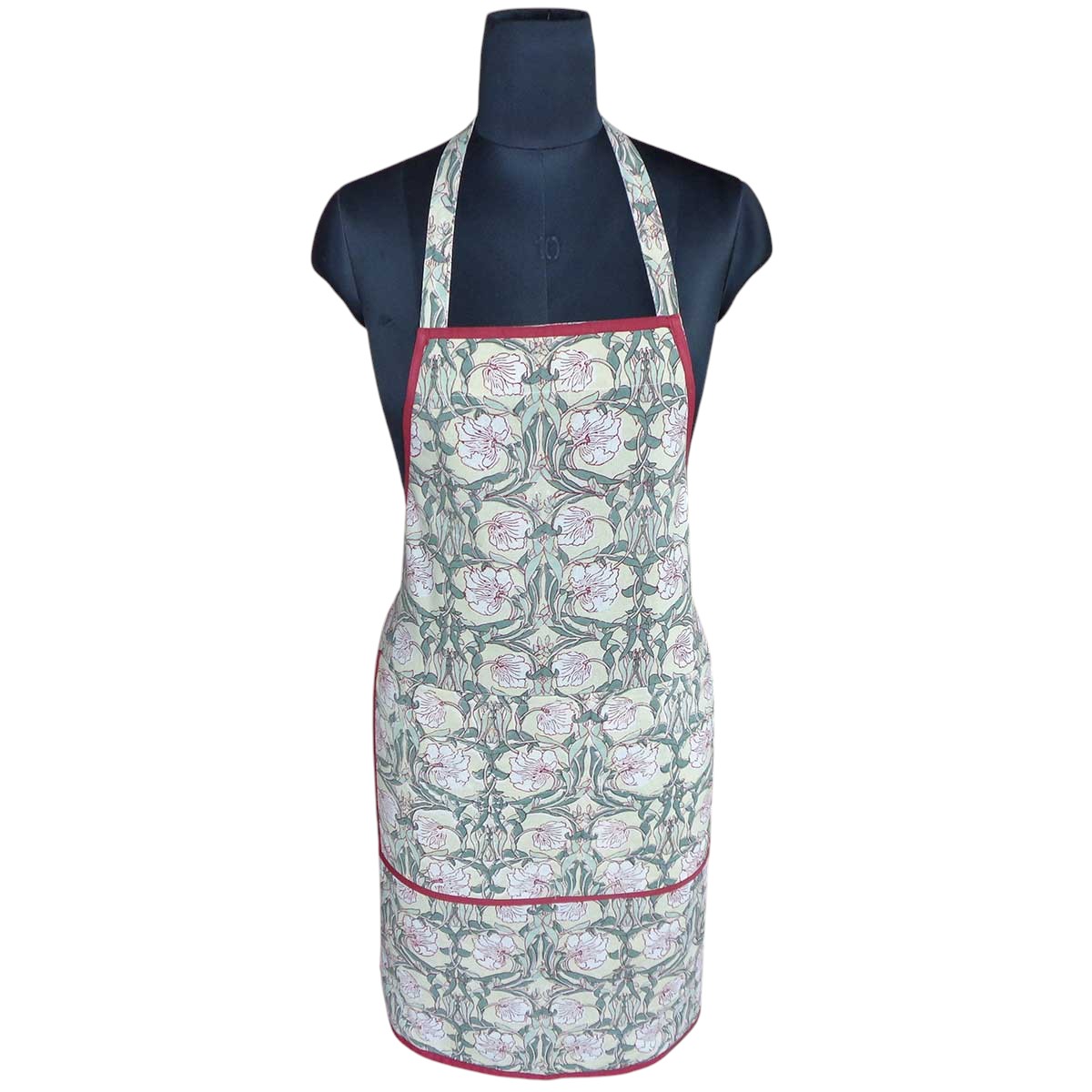 Indian Block-Printed 100 Cotton Apron Bauhaus Beige Gud 505032