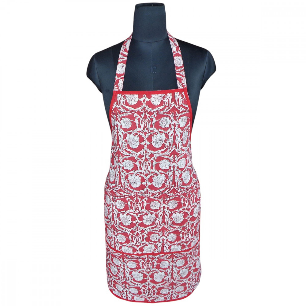 Image of Indian Block-Printed 100% Cotton Apron | Bauhaus Lolipop 502191