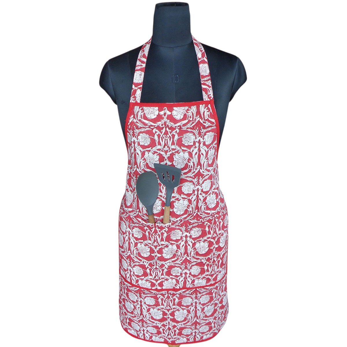 Indian Block-Printed 100 Cotton Apron Bauhaus Lolipop 502191