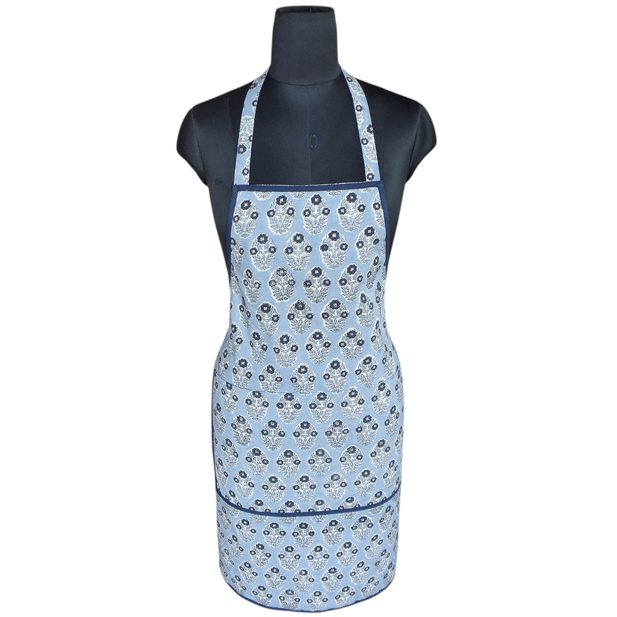 Indian Block-Printed 100 Cotton Apron Boota Starlight Patti Gud 202505