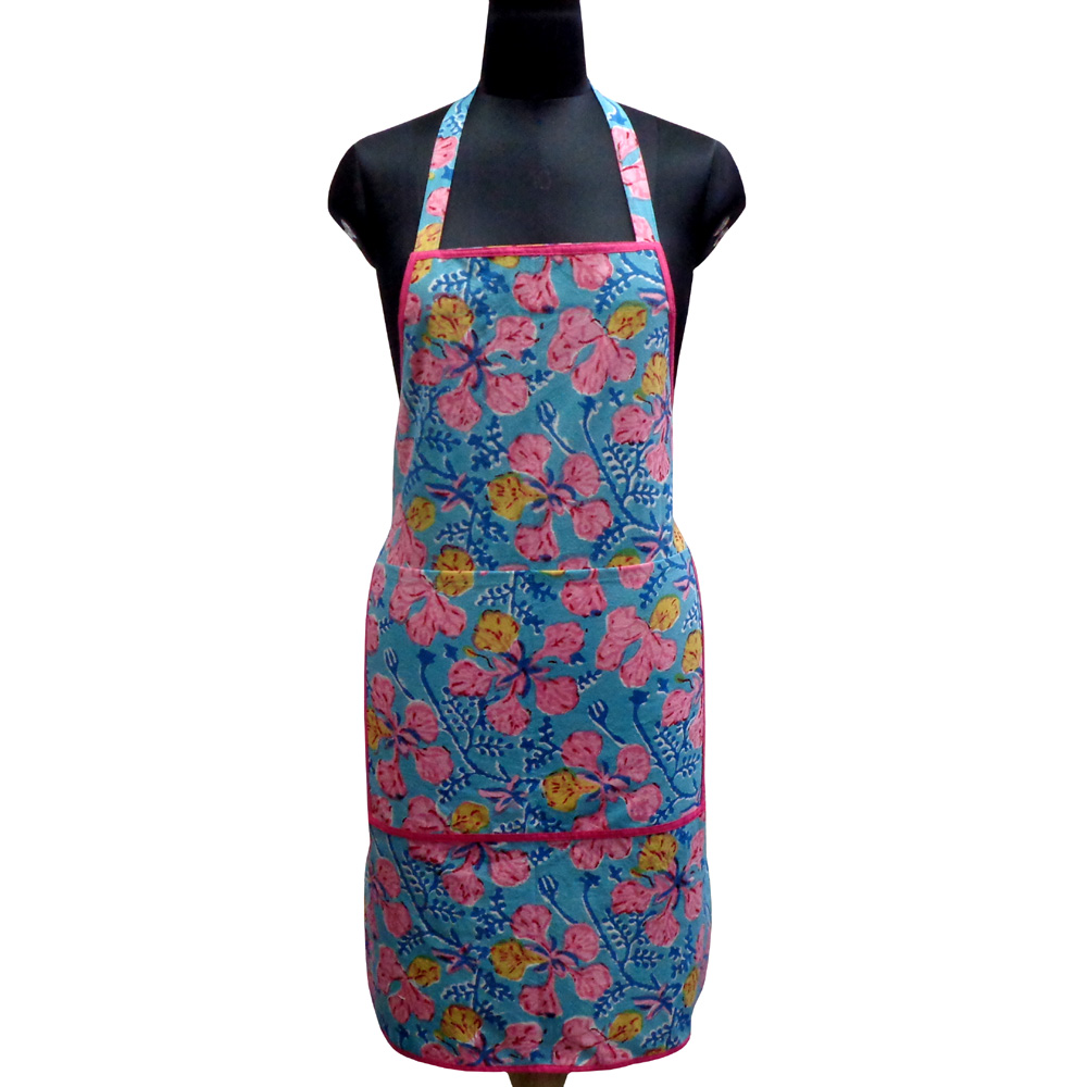 Indian Block-Printed 100 Cotton Apron Gulmohar Gud 208199