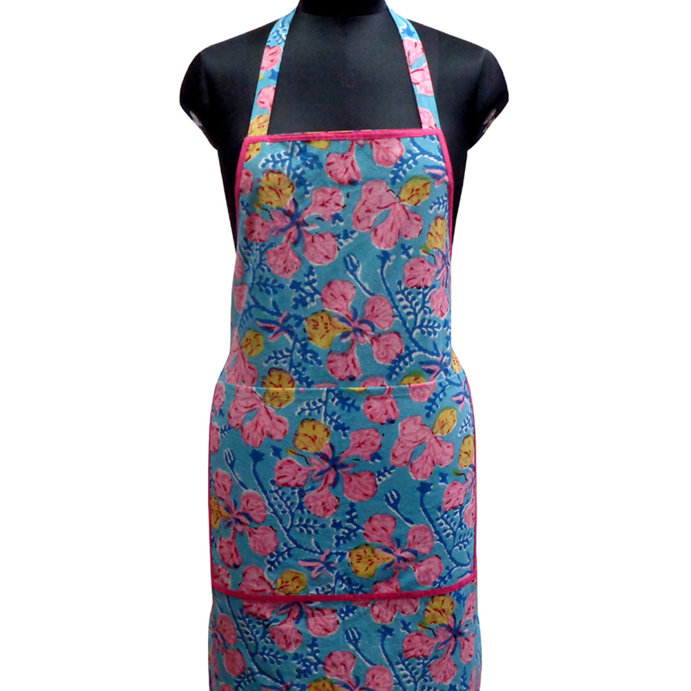 Indian Block-Printed 100 Cotton Apron Gulmohar Gud 208199