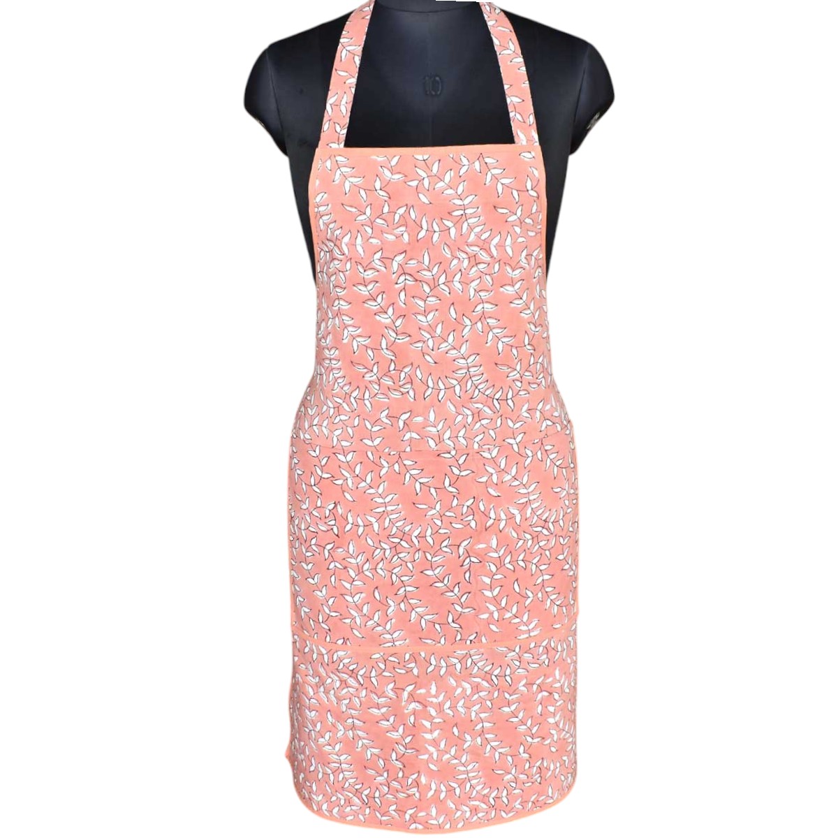Indian Block-Printed 100 Cotton Apron Harmony Peach Fill 260415