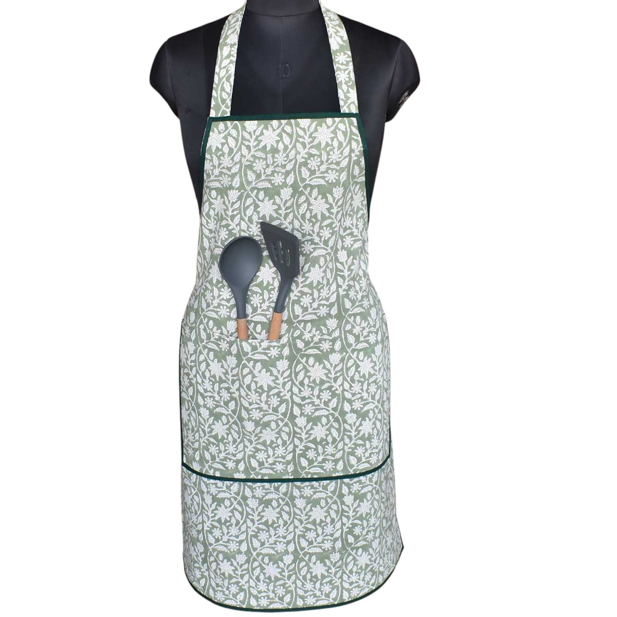 Indian Block-Printed 100 Cotton Apron Mogra 202540
