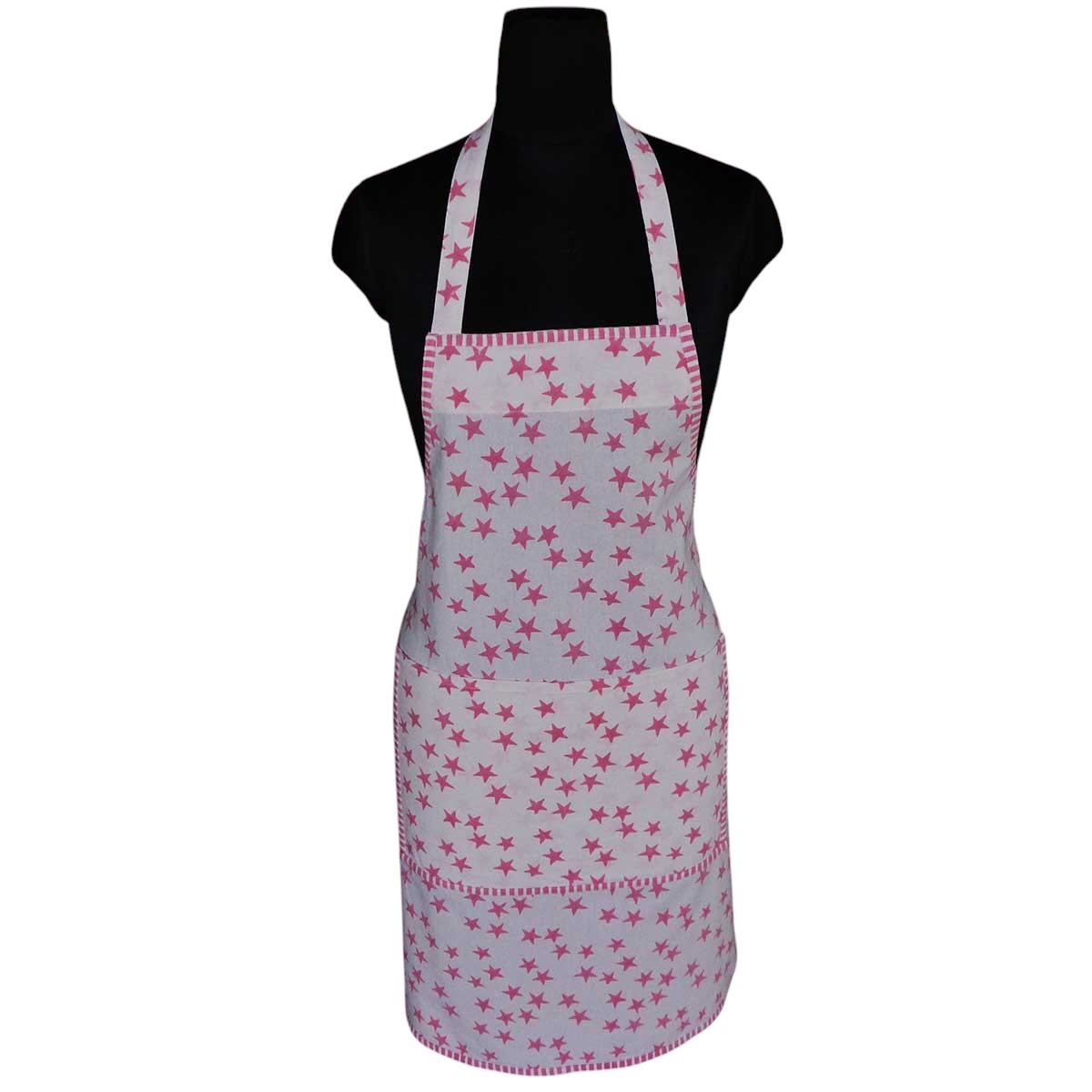 Indian Block-Printed 100 Cotton Apron Star Pink 202511