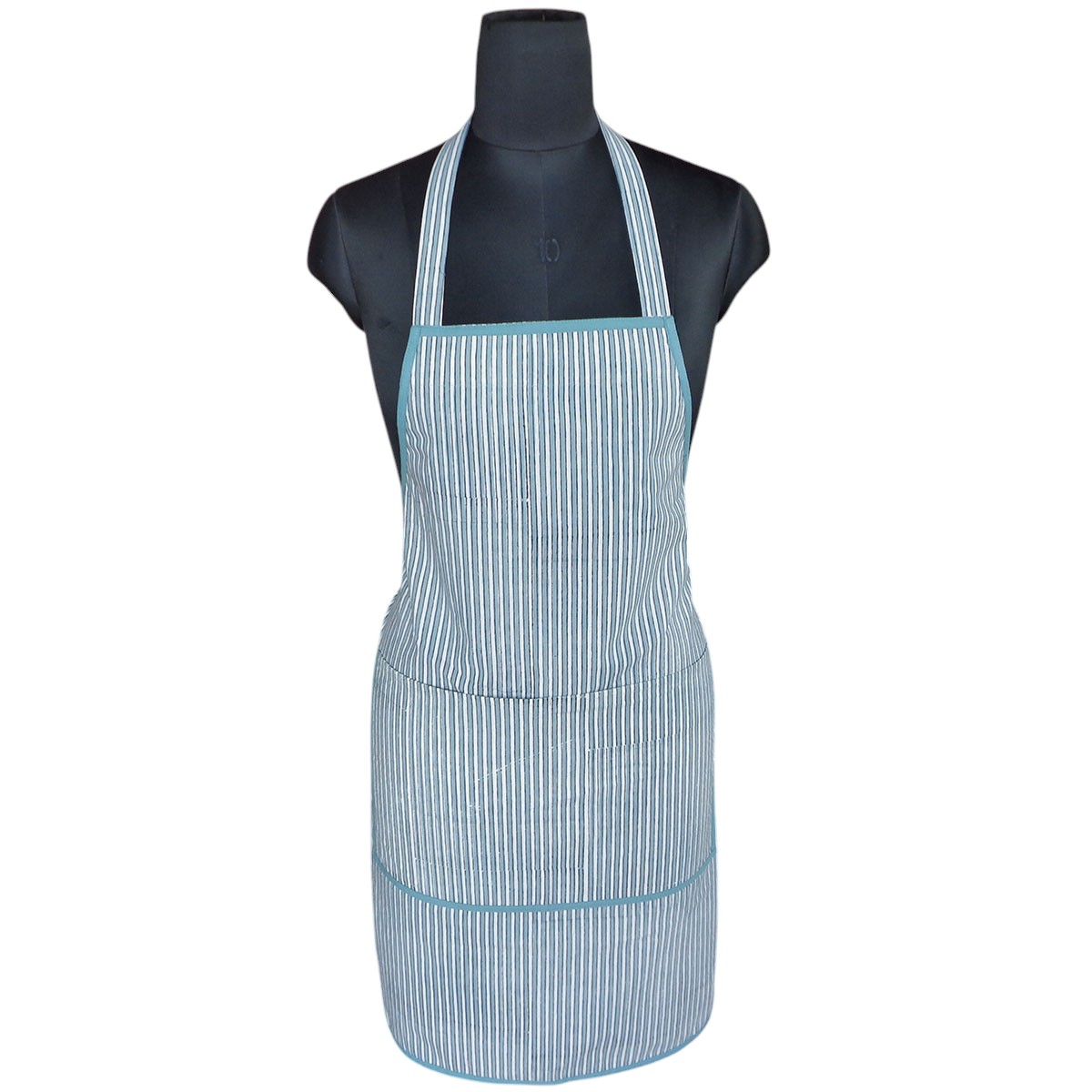 Indian Block-Printed 100 Cotton Apron  Two Stripe Starlight 202212
