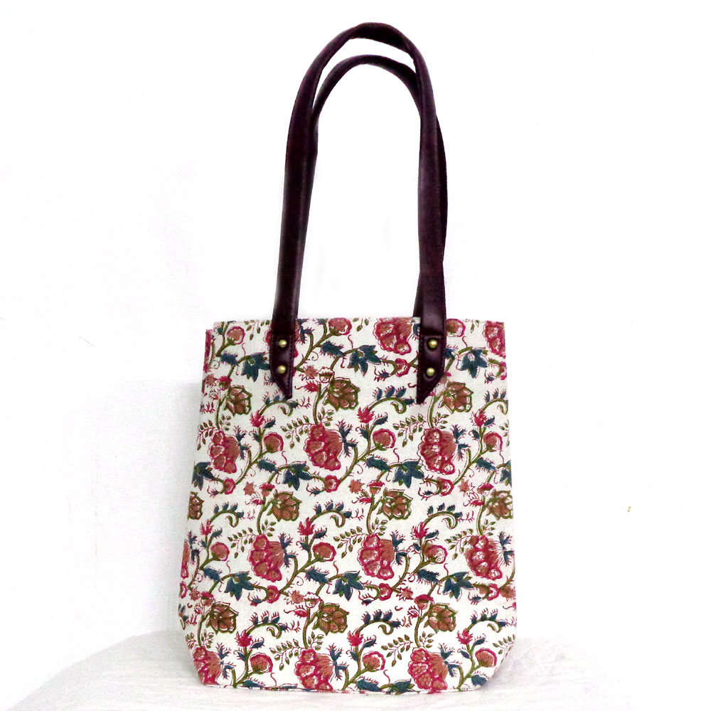 Hand Block Printed Cotton Hand Bags Genda Bale 204998