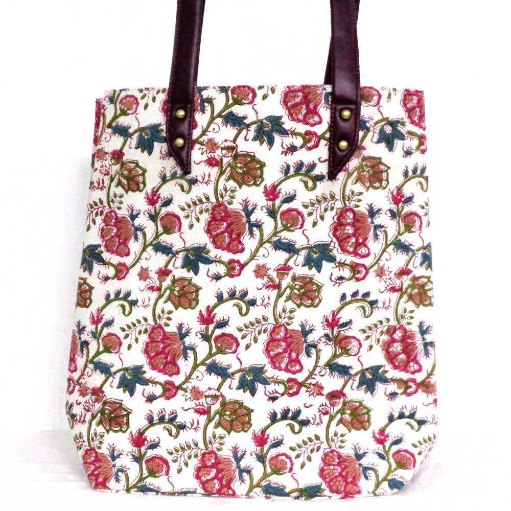 Hand Block Printed Cotton Hand Bags Genda Bale 204998