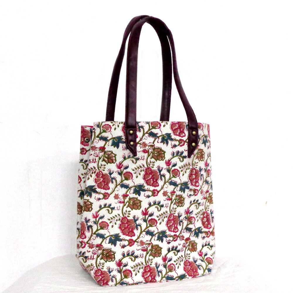 Hand Block Printed Cotton Hand Bags Genda Bale 204998