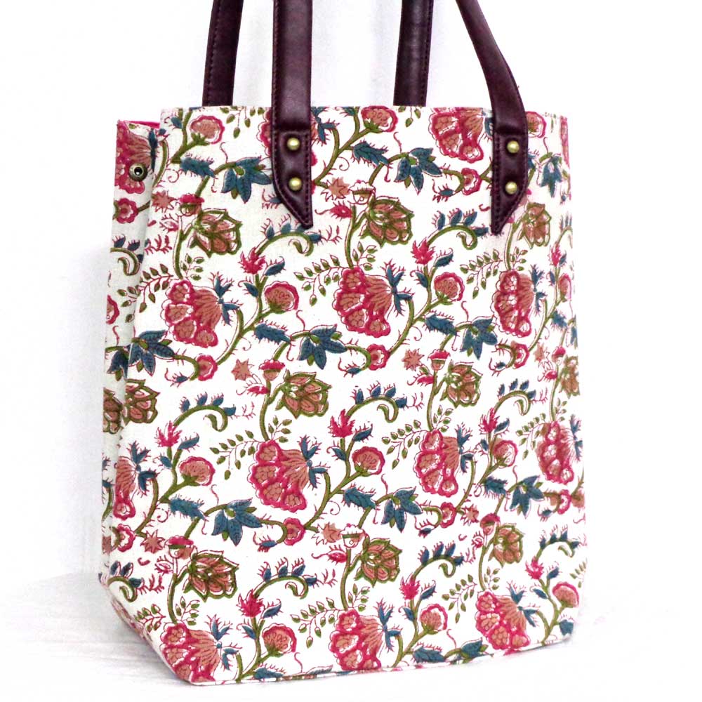 Hand Block Printed Cotton Hand Bags Genda Bale 204998