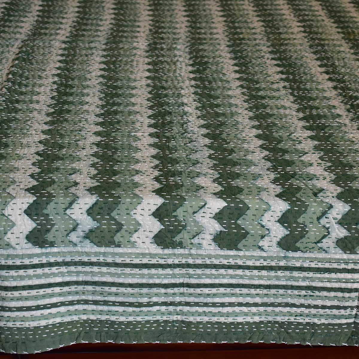 Hand Block Printed Cotton Kantha Queen Size 202544