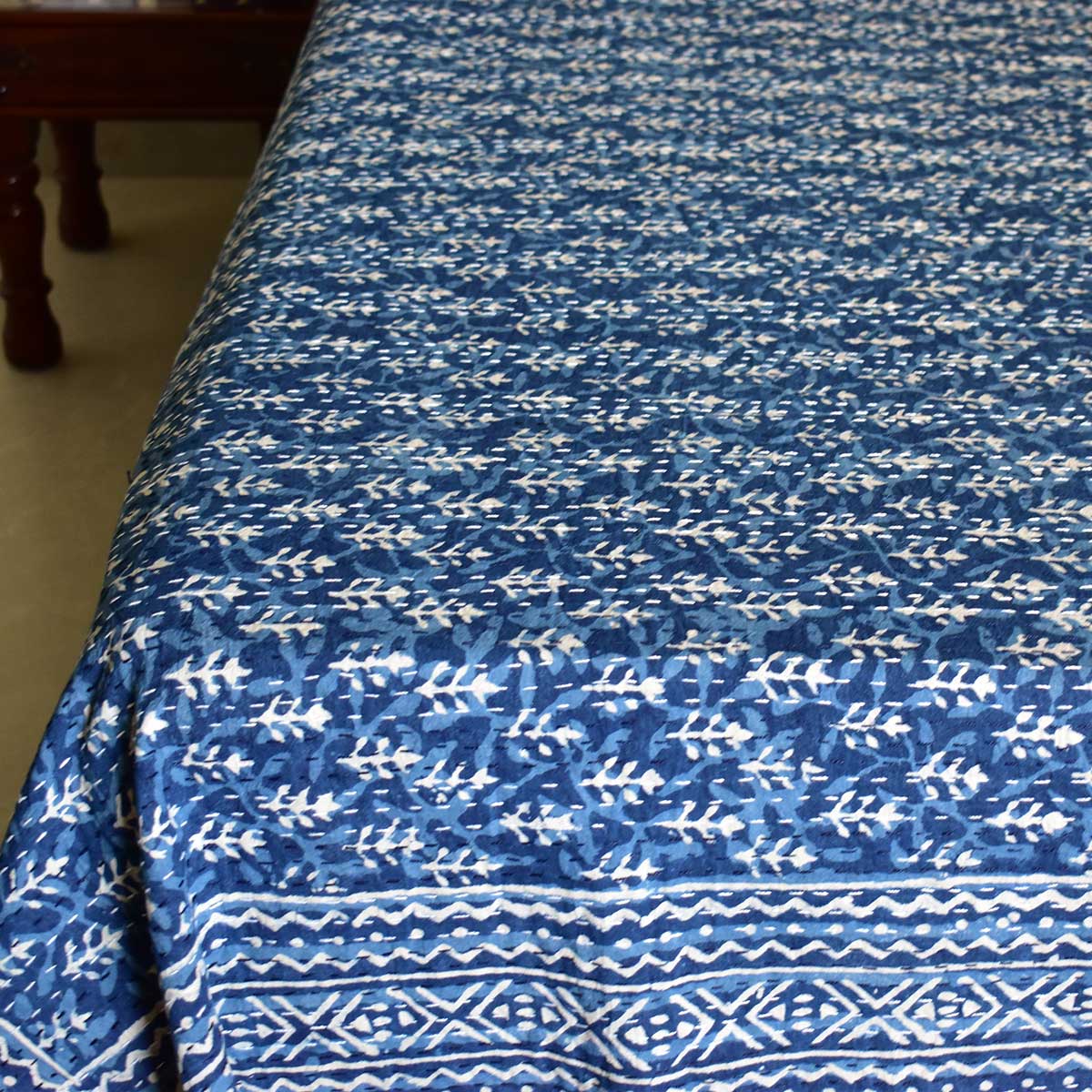 Hand Block Printed Cotton Kantha Queen Size  202545