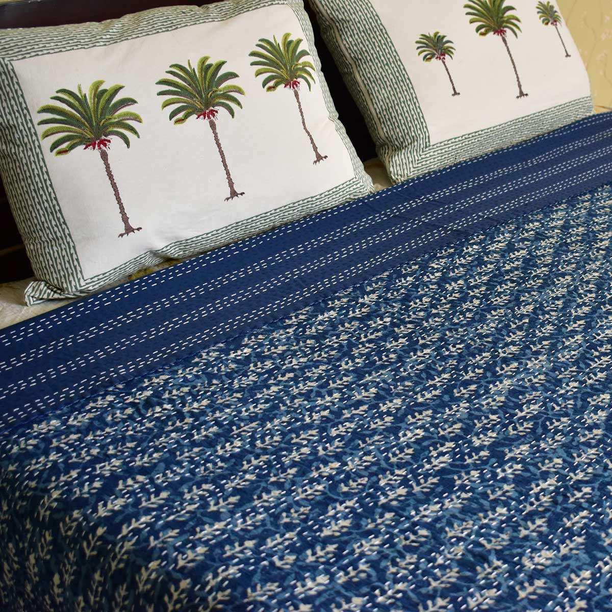 Hand Block Printed Cotton Kantha Queen Size 202545