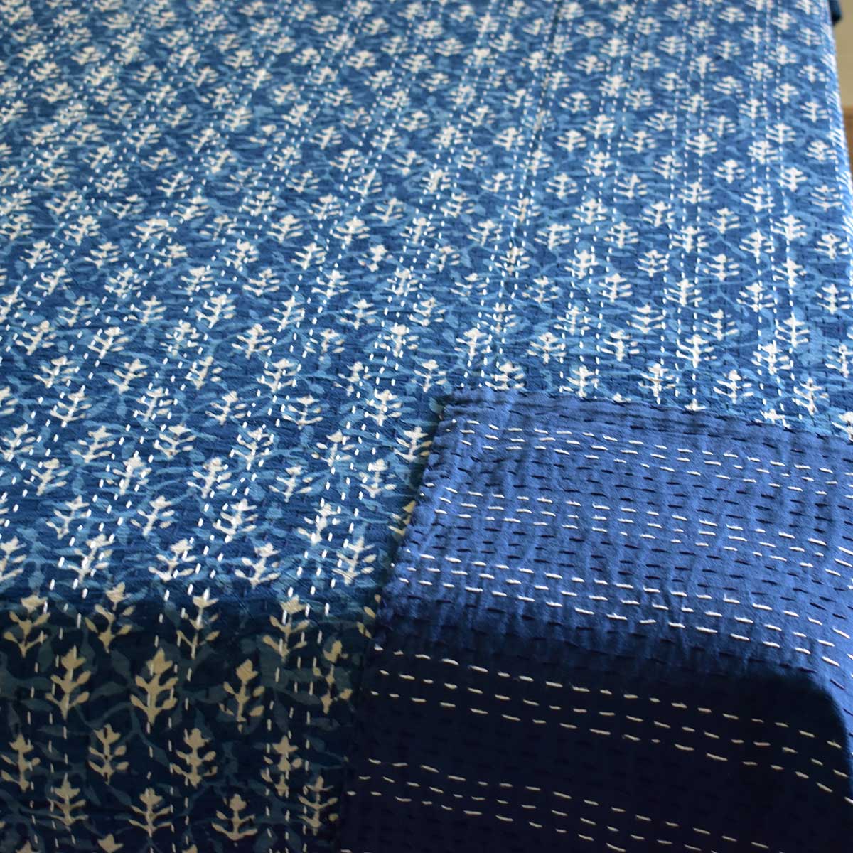 Hand Block Printed Cotton Kantha Queen Size  202545