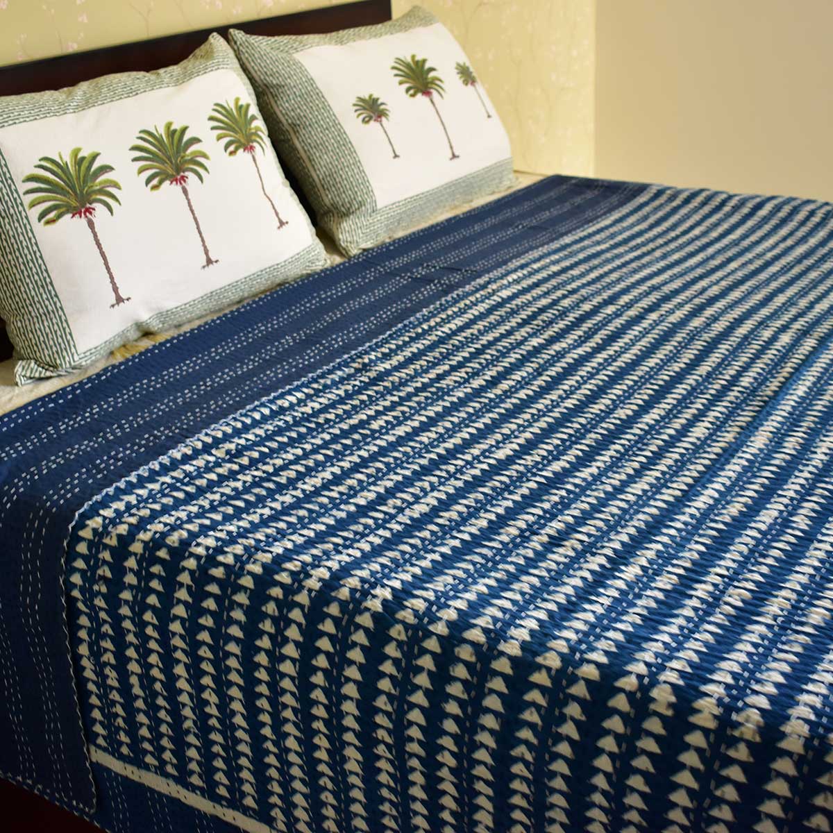 Hand Block Printed Cotton Kantha Queen Size 202546