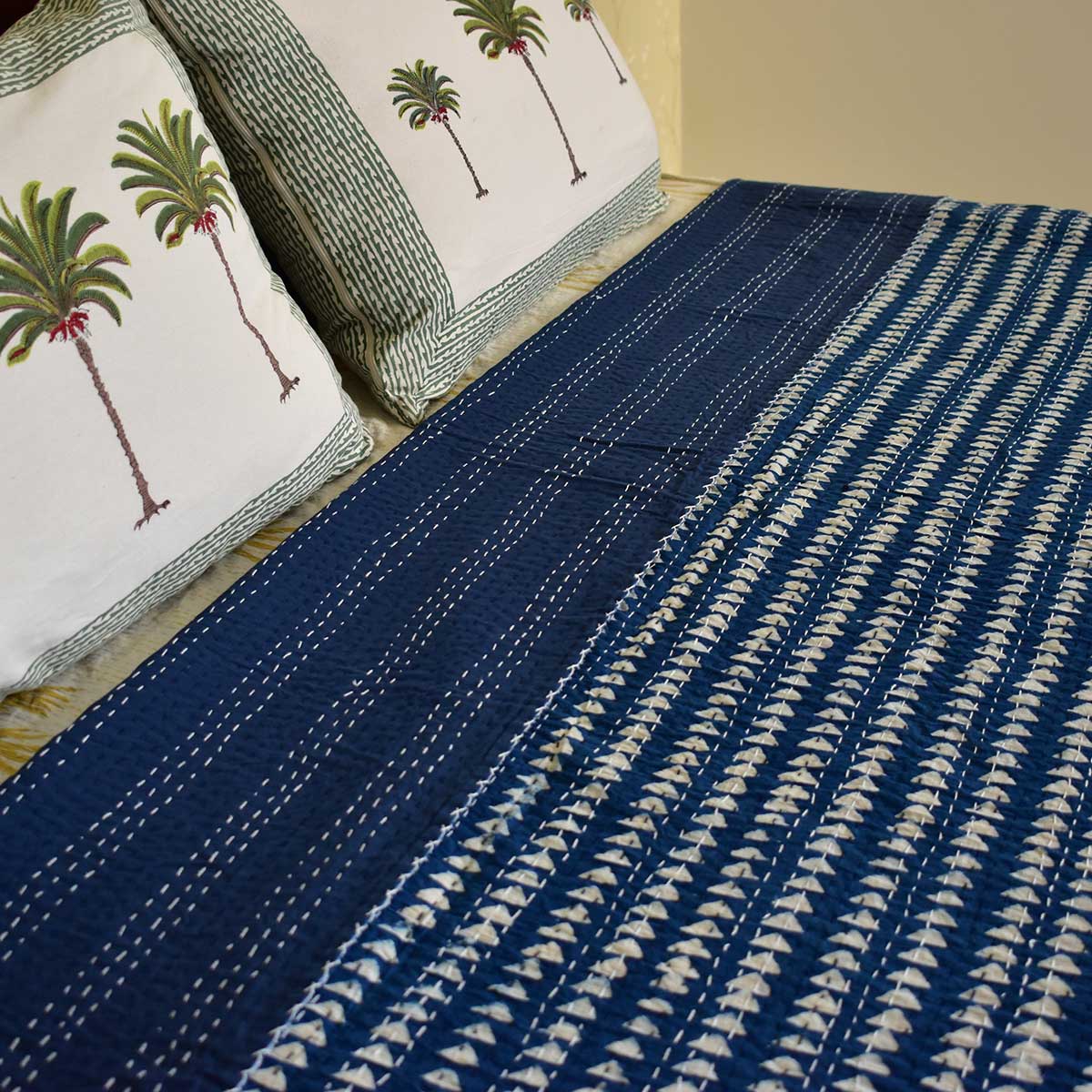 Hand Block Printed Cotton Kantha Queen Size 202546