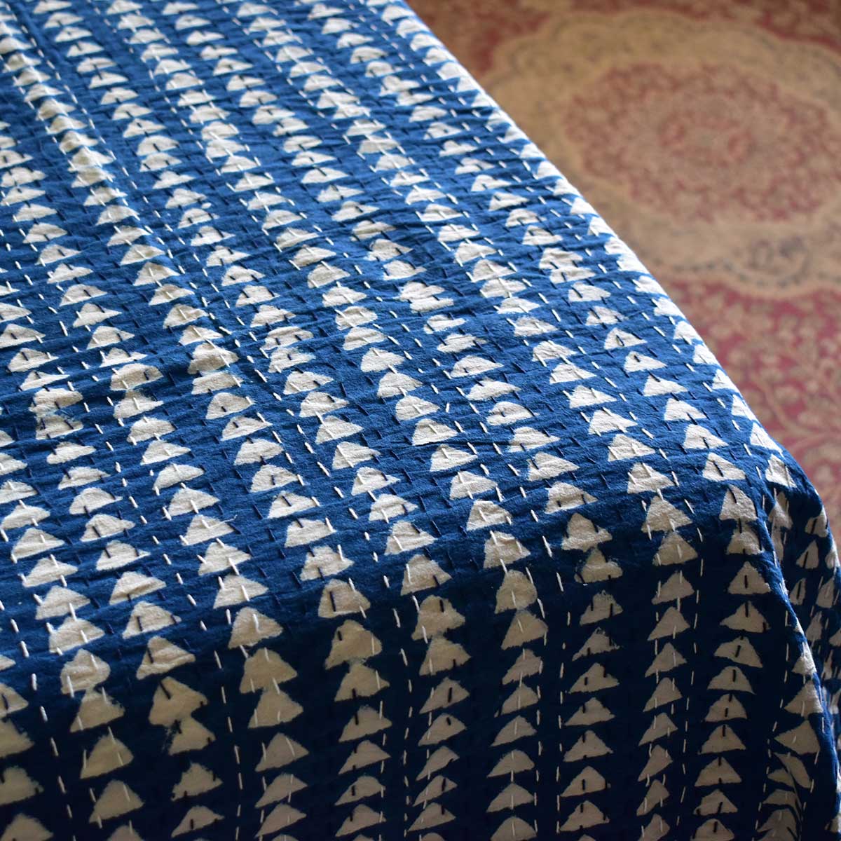 Hand Block Printed Cotton Kantha Queen Size  202546
