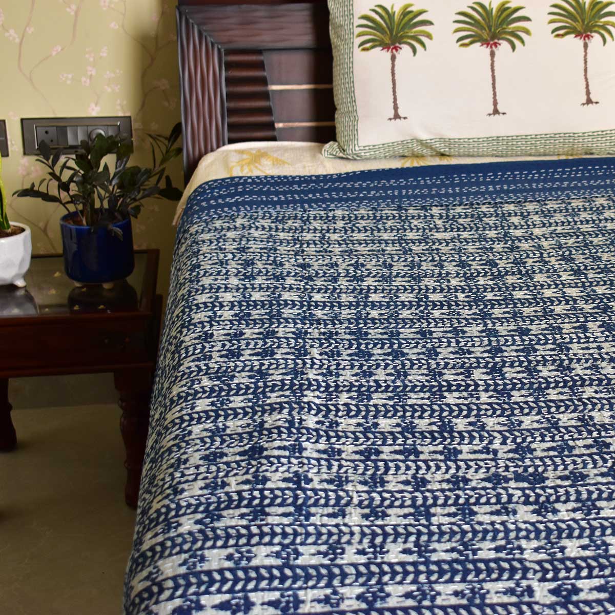 Hand Block Printed Cotton Kantha Queen Size 202547