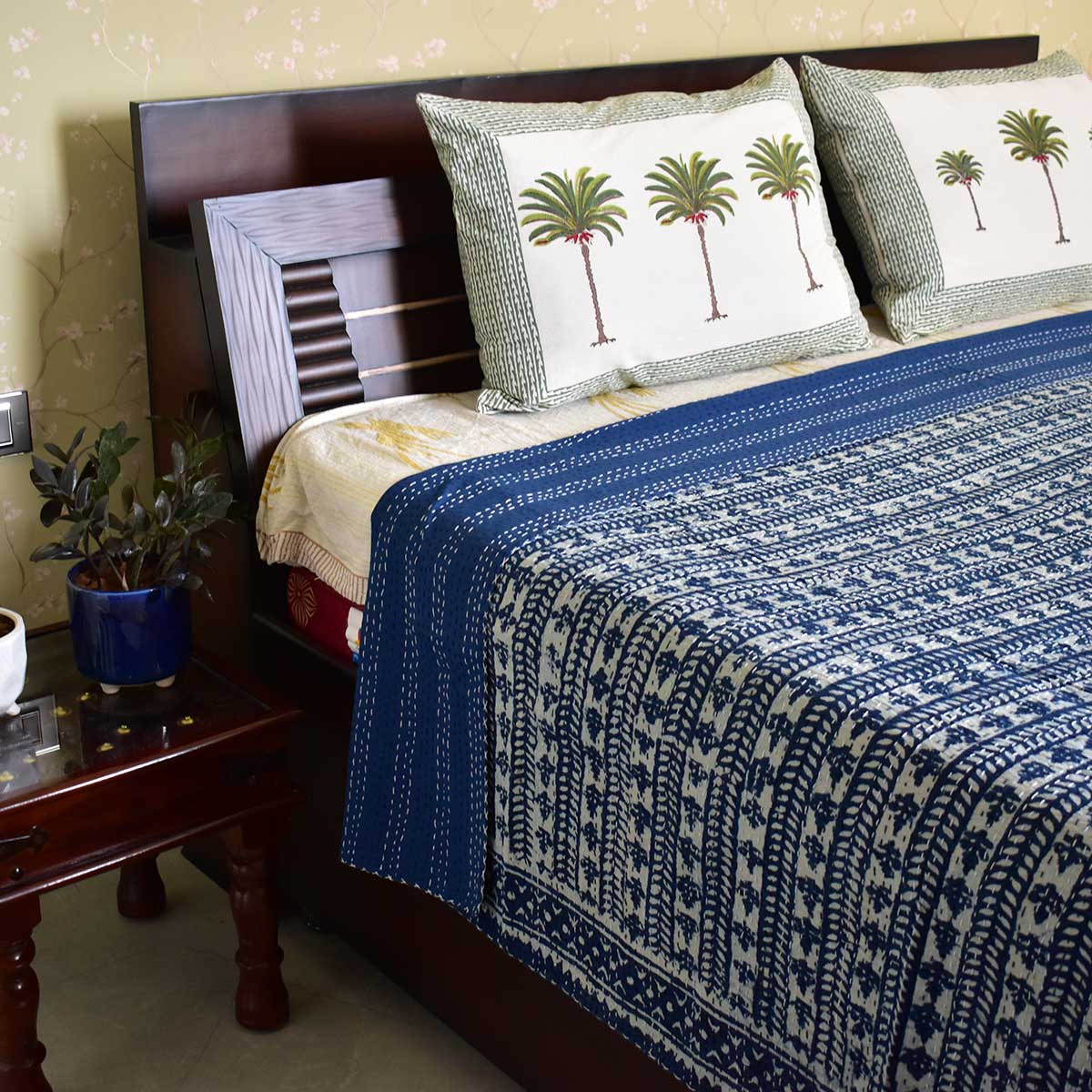 Hand Block Printed Cotton Kantha Queen Size 202547