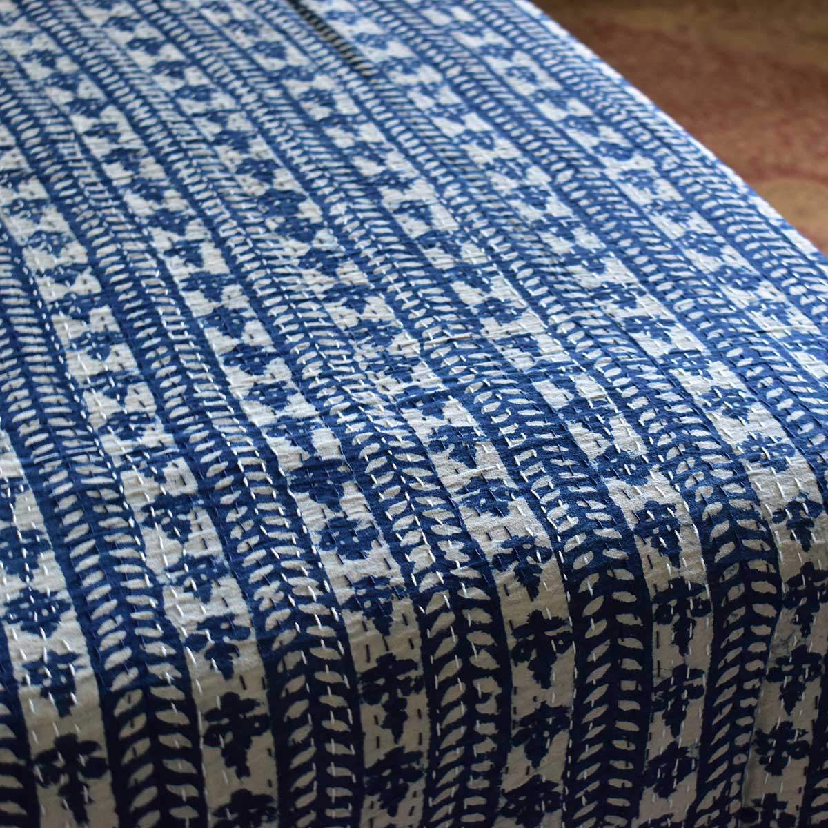 Hand Block Printed Cotton Kantha Queen Size  202547