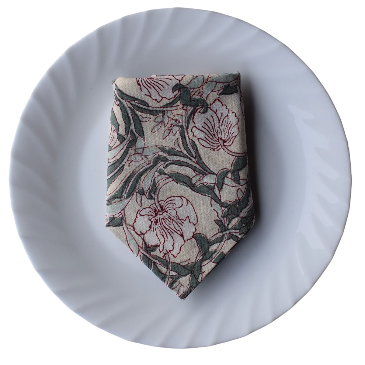 Hand Block Printed Cotton Napkin 45x45 cms Set of 4 Napkins Bauhaus Beige Gud 505032