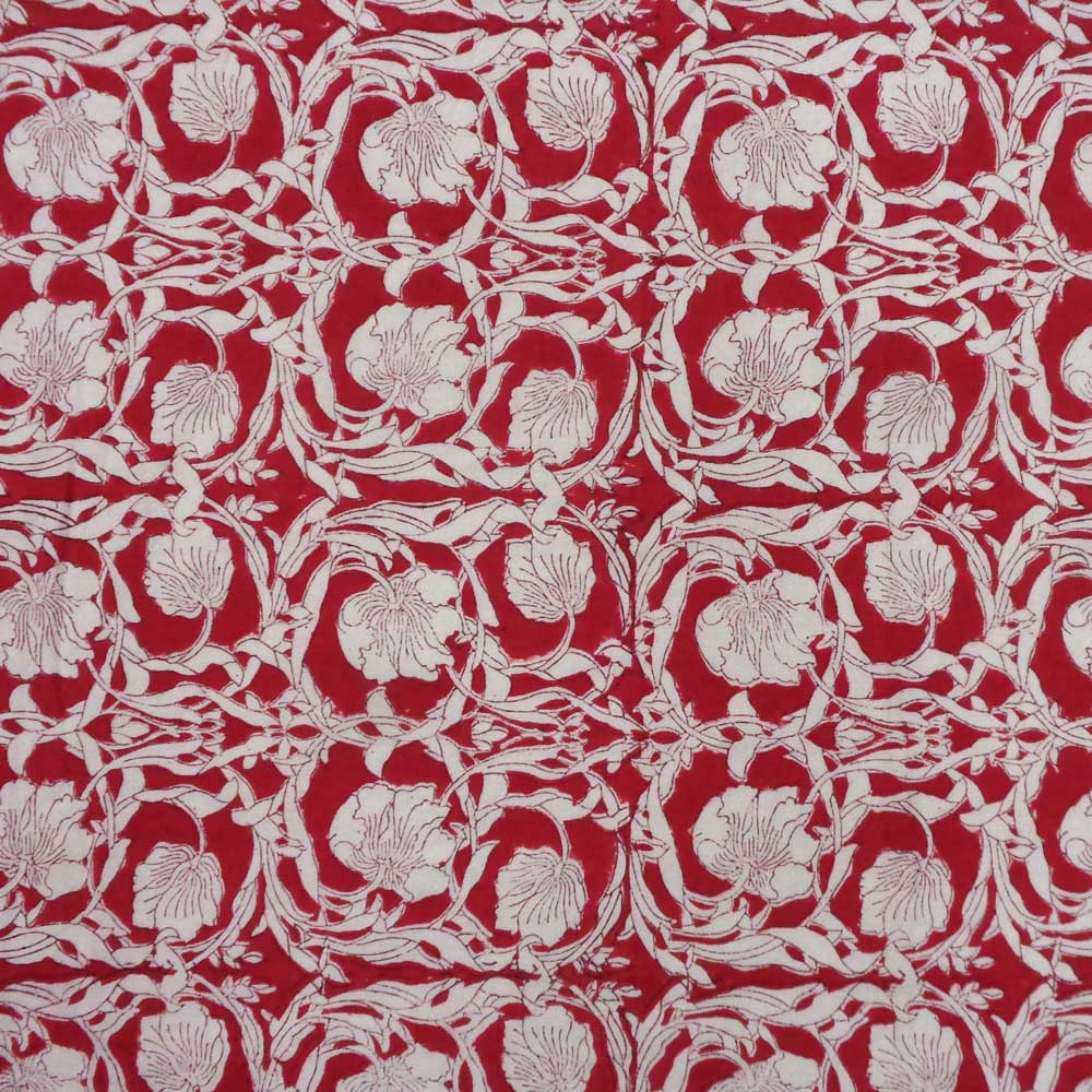 5 Yard Running Fabric Hand Block Printed Cotton Voile Fabric Bauhaus Lolipop 502191
