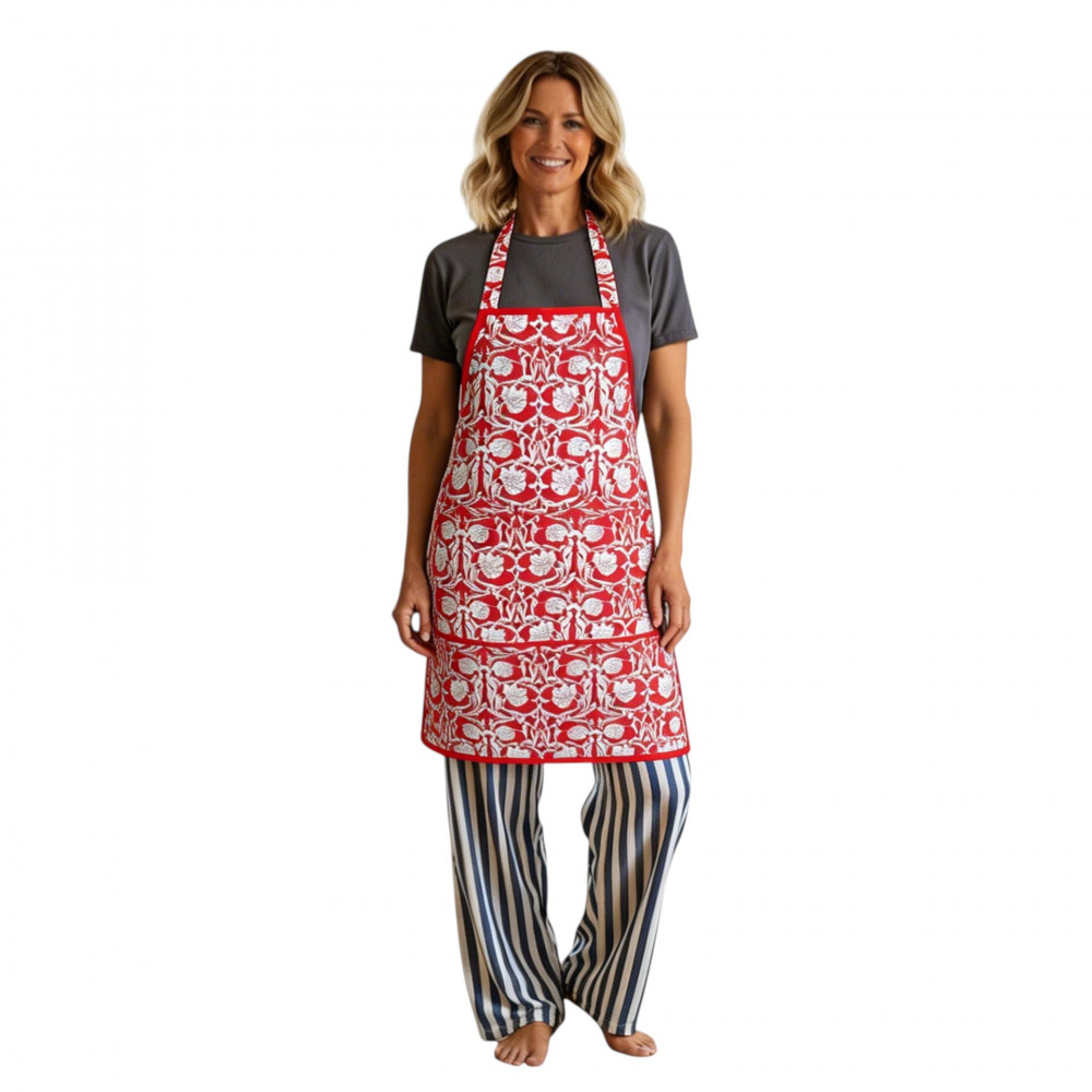 Image of Indian Block-Printed 100% Cotton Apron | Bauhaus Lolipop 502191