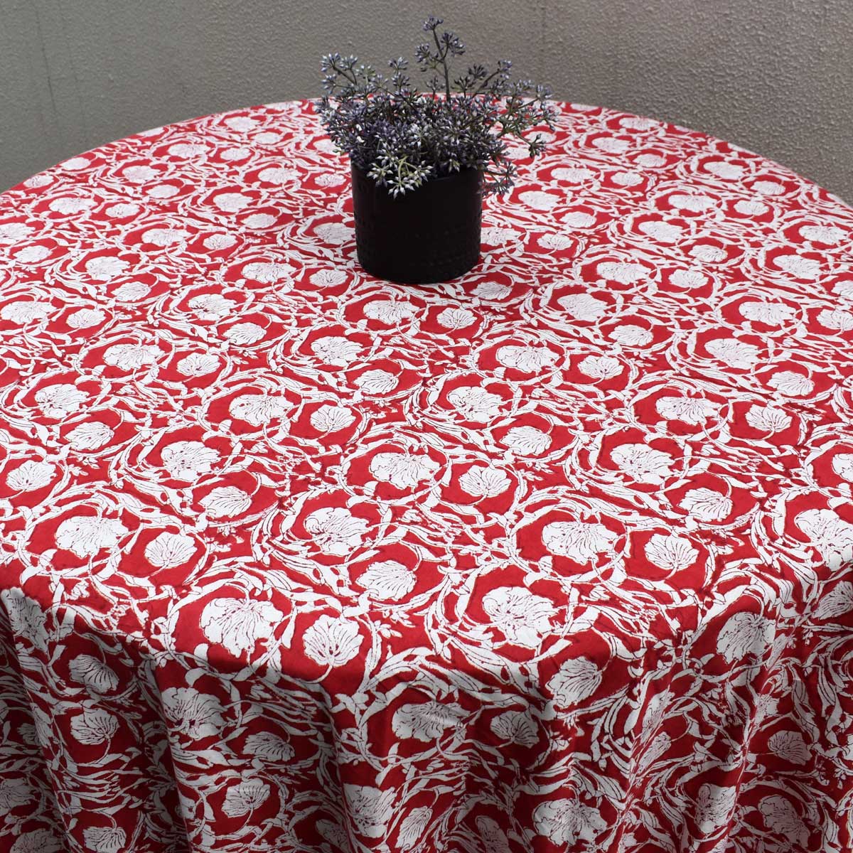 Hand Block Printed Cotton Round Tablecloth 220 cms Bauhaus Lolipop 502191