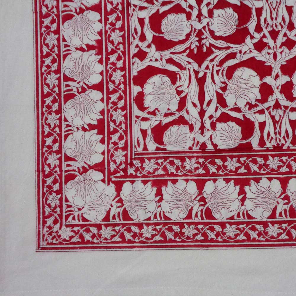 Hand Block Printed Cotton Tablecloth 150x220 cms Bauhaus Lolipop 502191