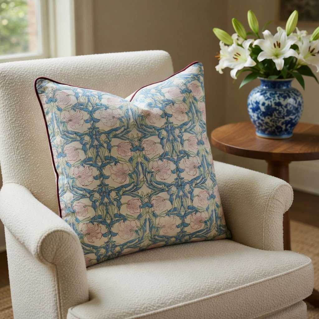 Piping Cushion Cover 50x50 cms Bauhaus Pink Open 601781