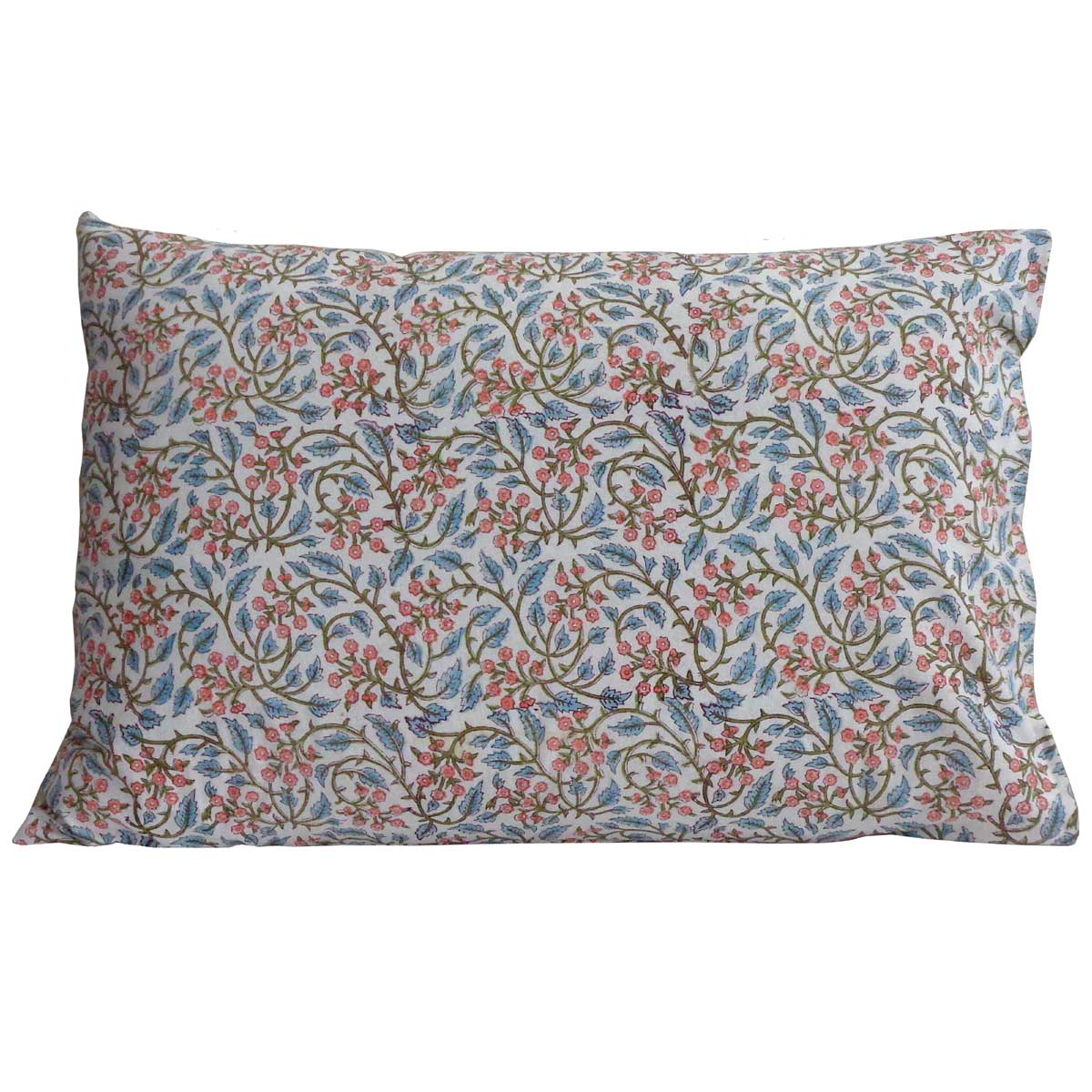 Hand Block Printed Cotton Pillows Cover 50x70 cm Set of 2 Berry Pink 106128