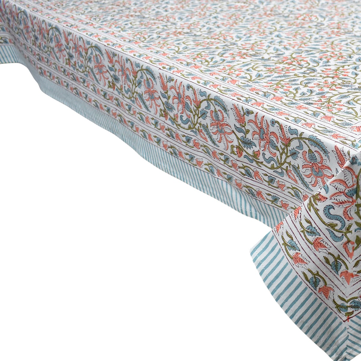 Hand Block Printed Cotton Tablecloth 150x220 cms Berry Pink 106128