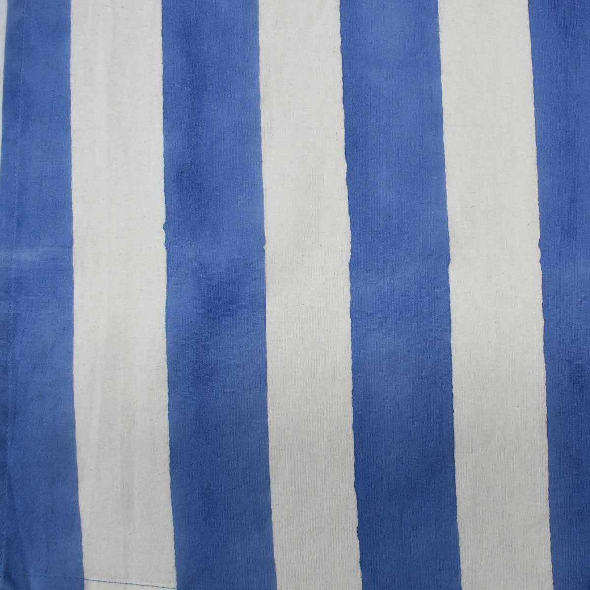 Hand Block Printed Cotton Tablecloth 150x220 cms  Big Stripe Blue 271028