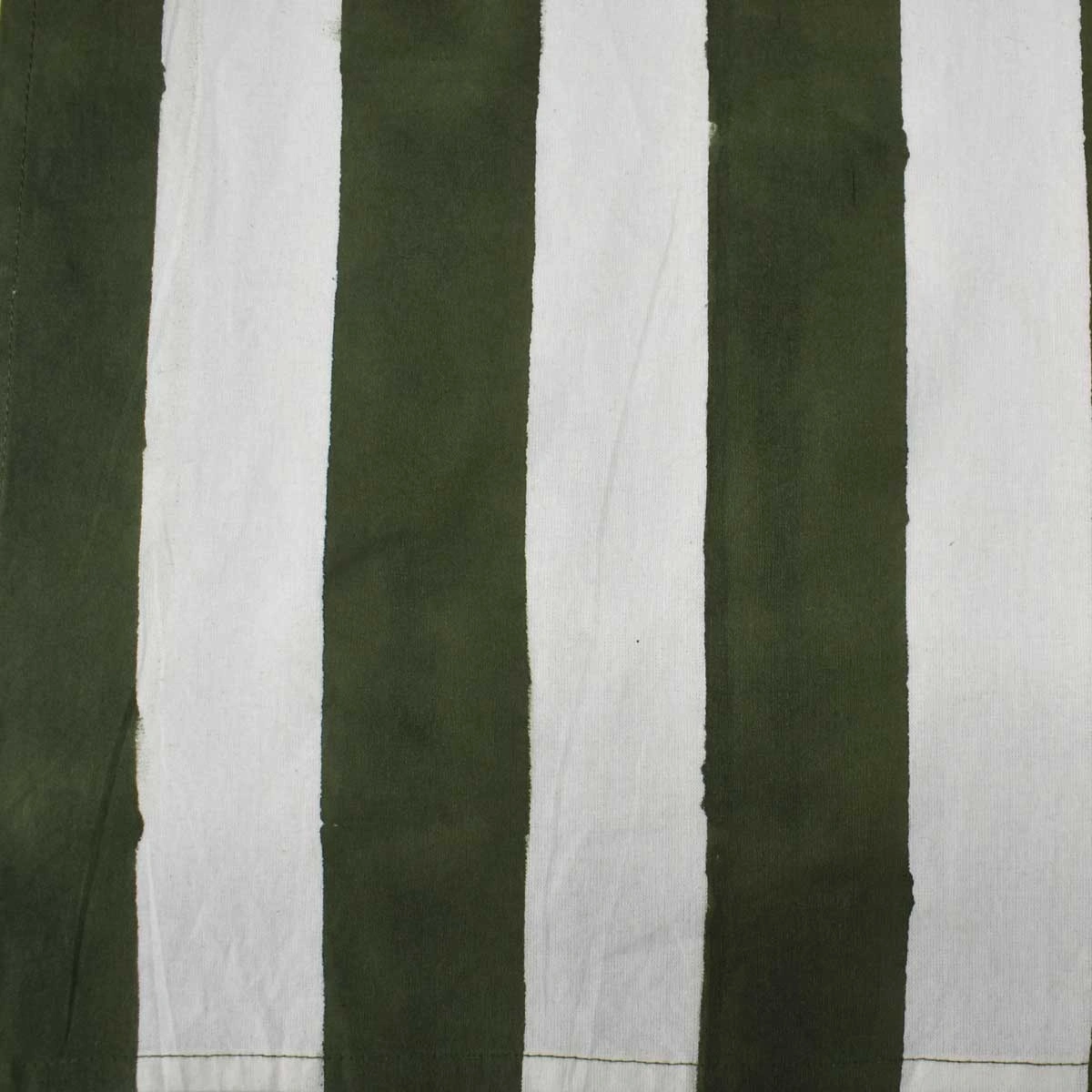 12 Seater Tablecloth  180x340 cms  Big Stripe Olive Green 271027
