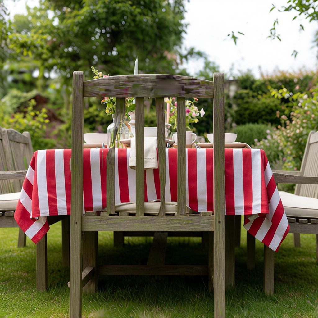 10 Seater Tablecloth 180x270 cms Big Stripe Red 271030