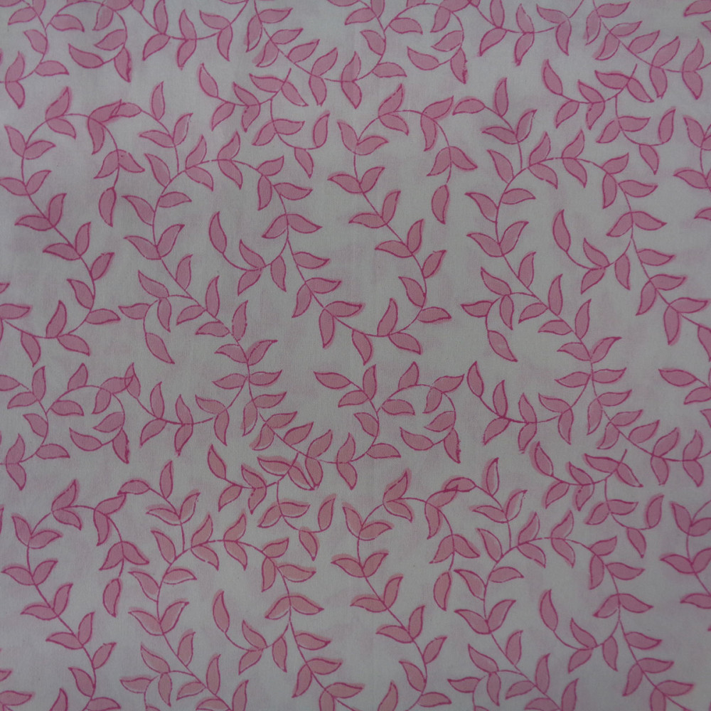 Image of 5 Yard Running Fabric Jaipur Block Printed Cotton 20 Sheeting Fabric | Blush Pink Harmony 202406
