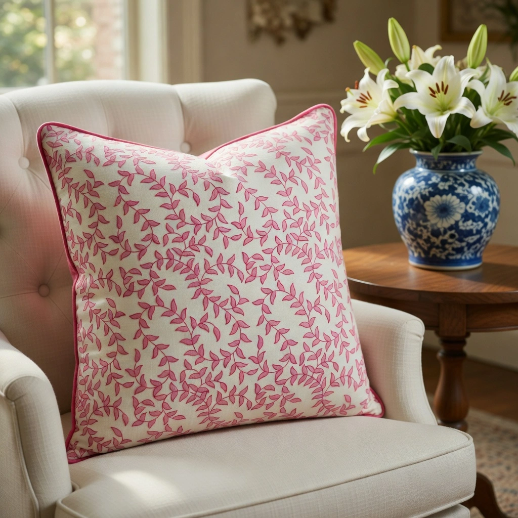 Piping Cushion Cover 50x50 cms Blush Pink Harmony 202406
