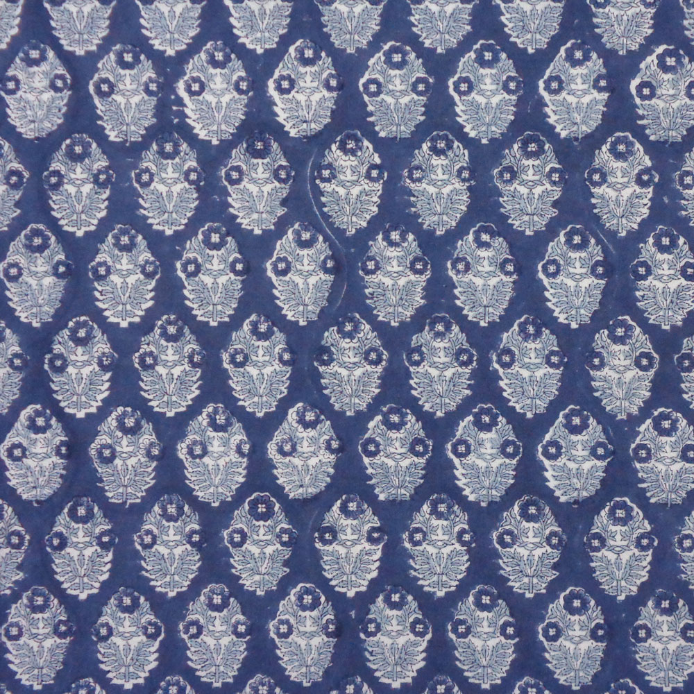 Hand Block Printed Cotton Napkin 45x45 cms Set of 4 Napkins Boota Aster Blue 202504
