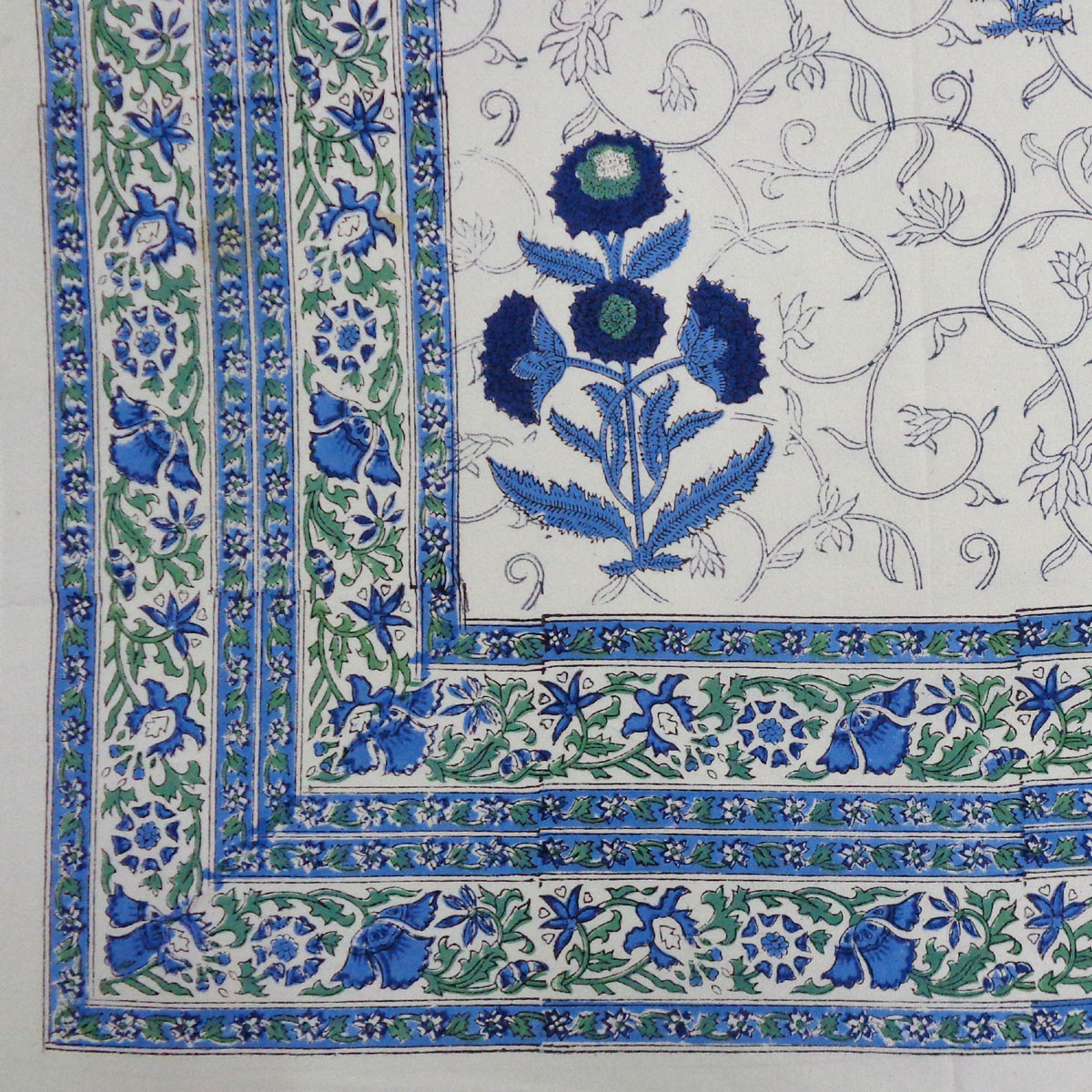 Christmas Tablecloth 150x220 cms Boota Blue Jaal 118302
