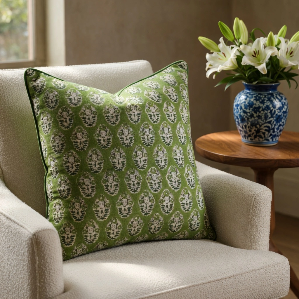 Piping Cushion Cover 50x50 cms  Boota Celadon Green Gud 100673