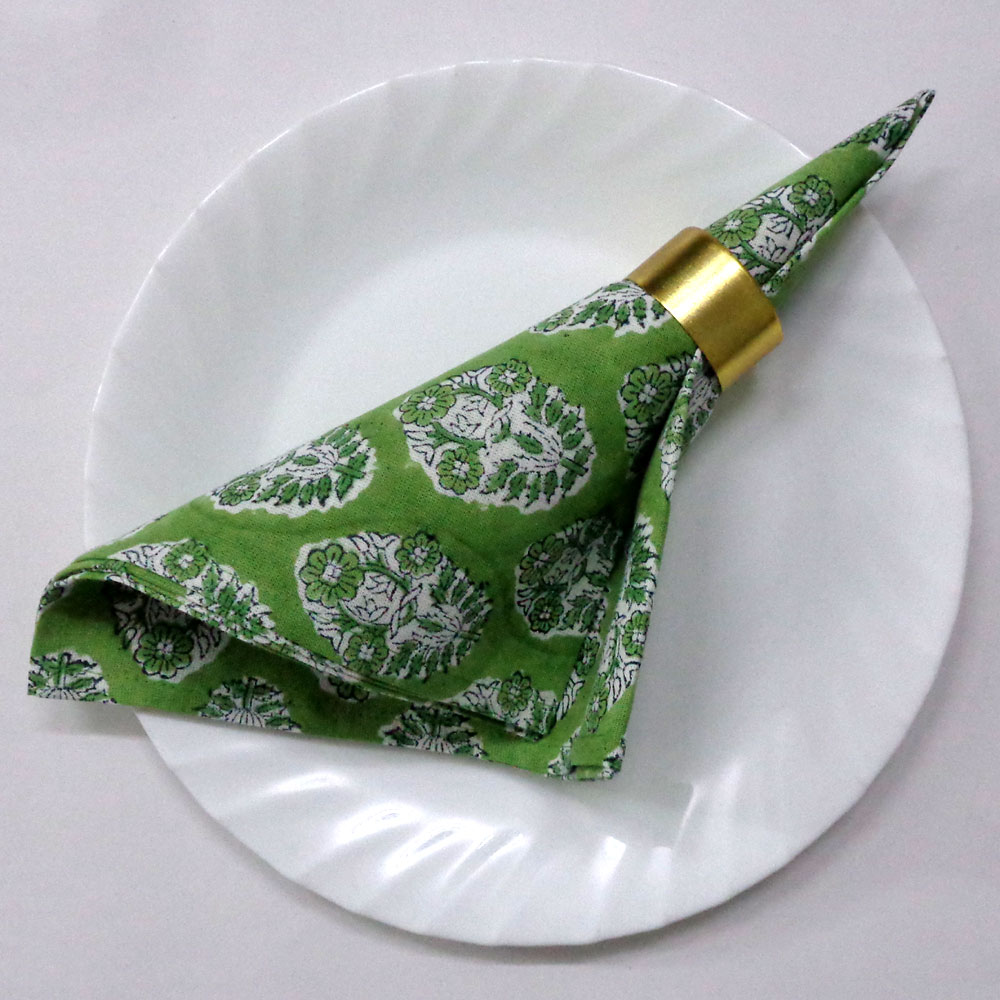 Cotton Napkin 45x45 cms Set of 4 Napkins Boota Celadon Green Gud 100673