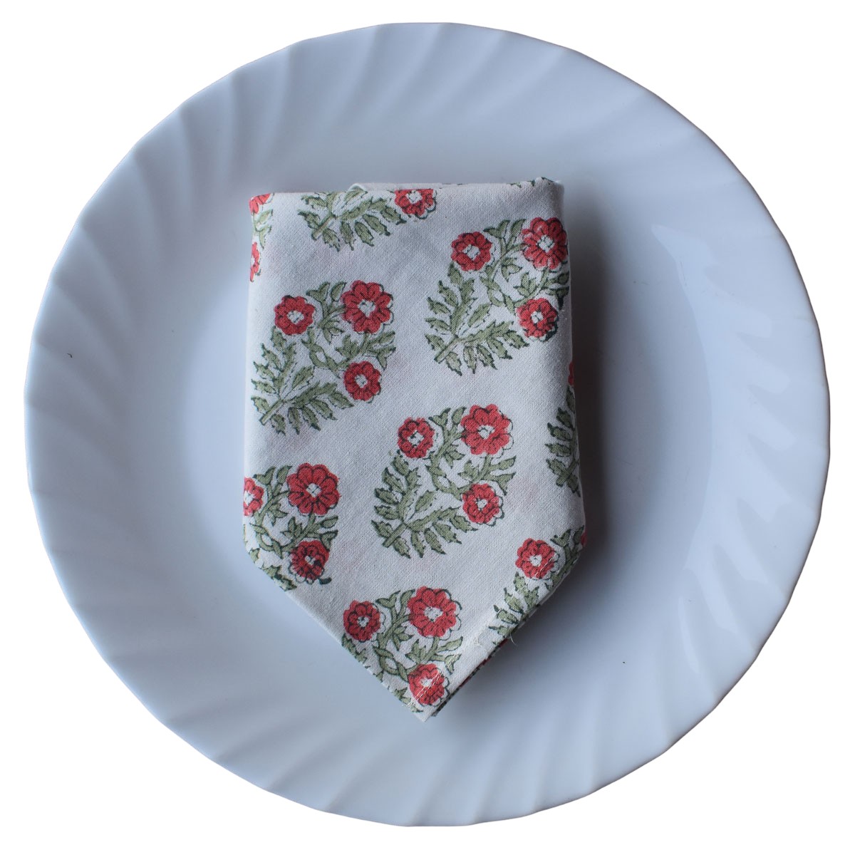Hand Block Printed Cotton Napkin 45x45 cms Set of 4 Napkins Boota Georgia 202403