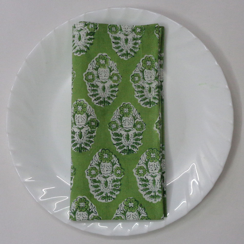 Cotton Napkin 45x45 cms Set of 4 Napkins Boota Celadon Green Gud 100673
