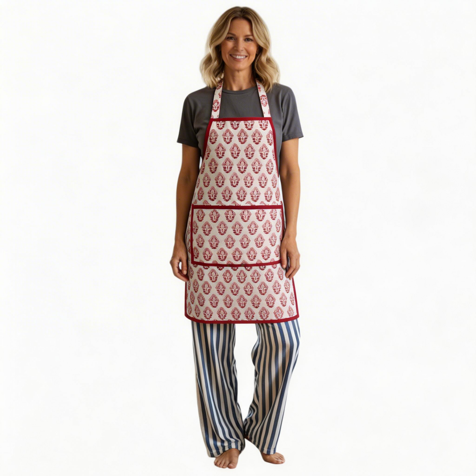 Indian Block-Printed 100 Cotton Apron Boota Lolipop 302334