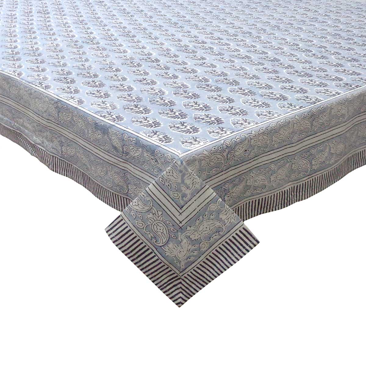 Square Tablecloth in Cotton Hand Block Printed Cotton Tablecloth 220x220 cms Boota Starlight Gud 208645