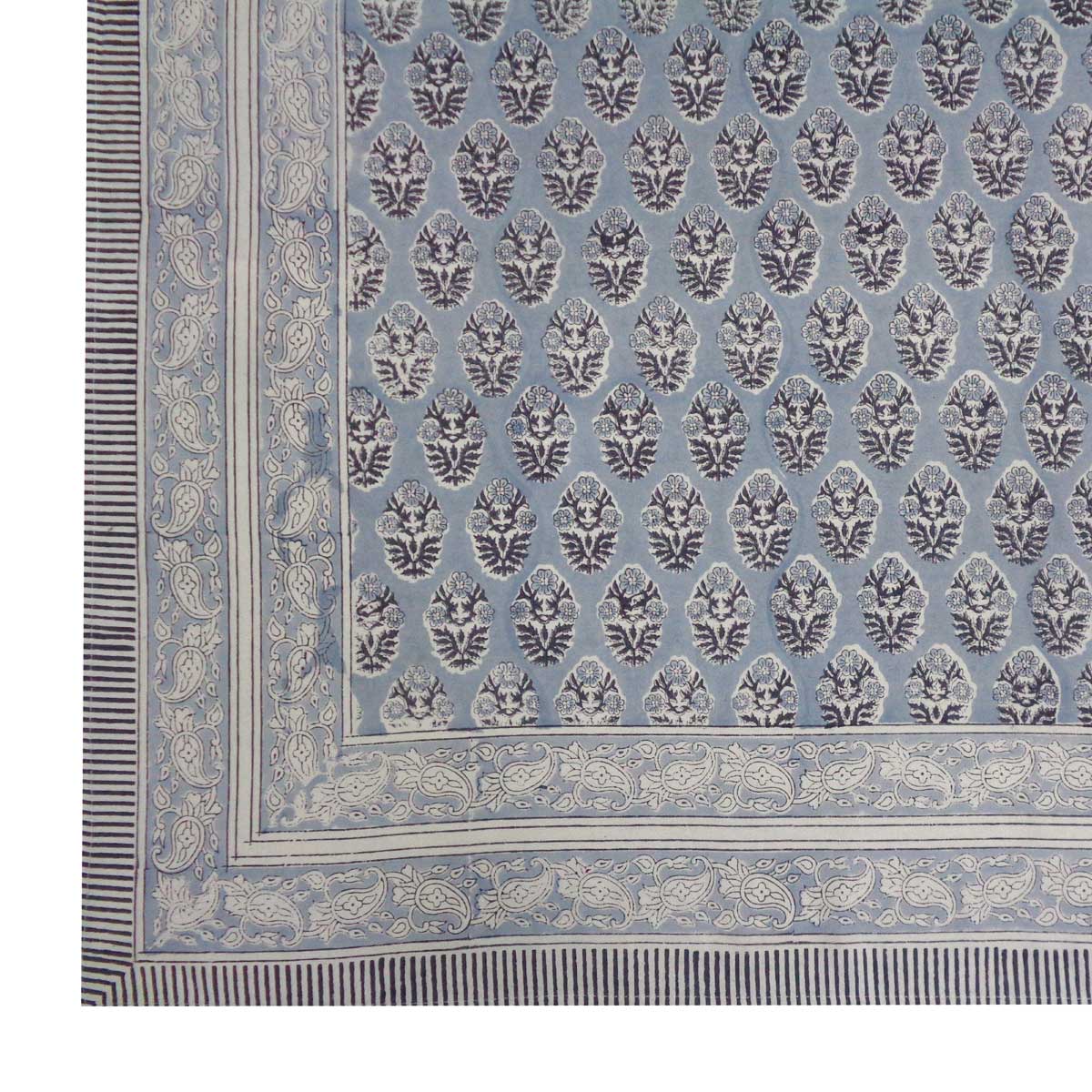 Square Tablecloth in Cotton Hand Block Printed Cotton Tablecloth 220x220 cms  Boota Starlight Gud 208645