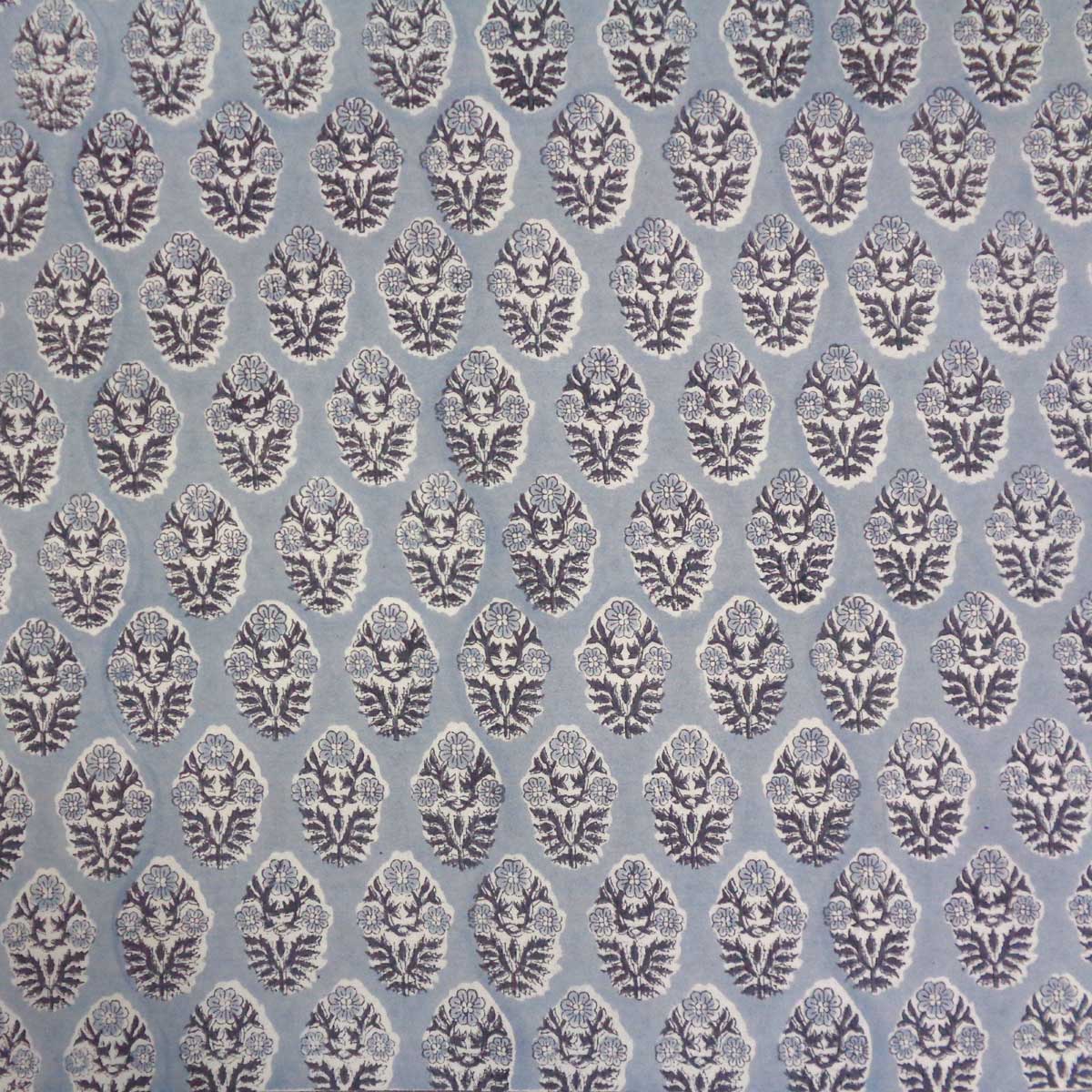 Hand Block Printed on 100 Cotton 5 Yard Fabric SANGANER Boota Starlight Gud 208645