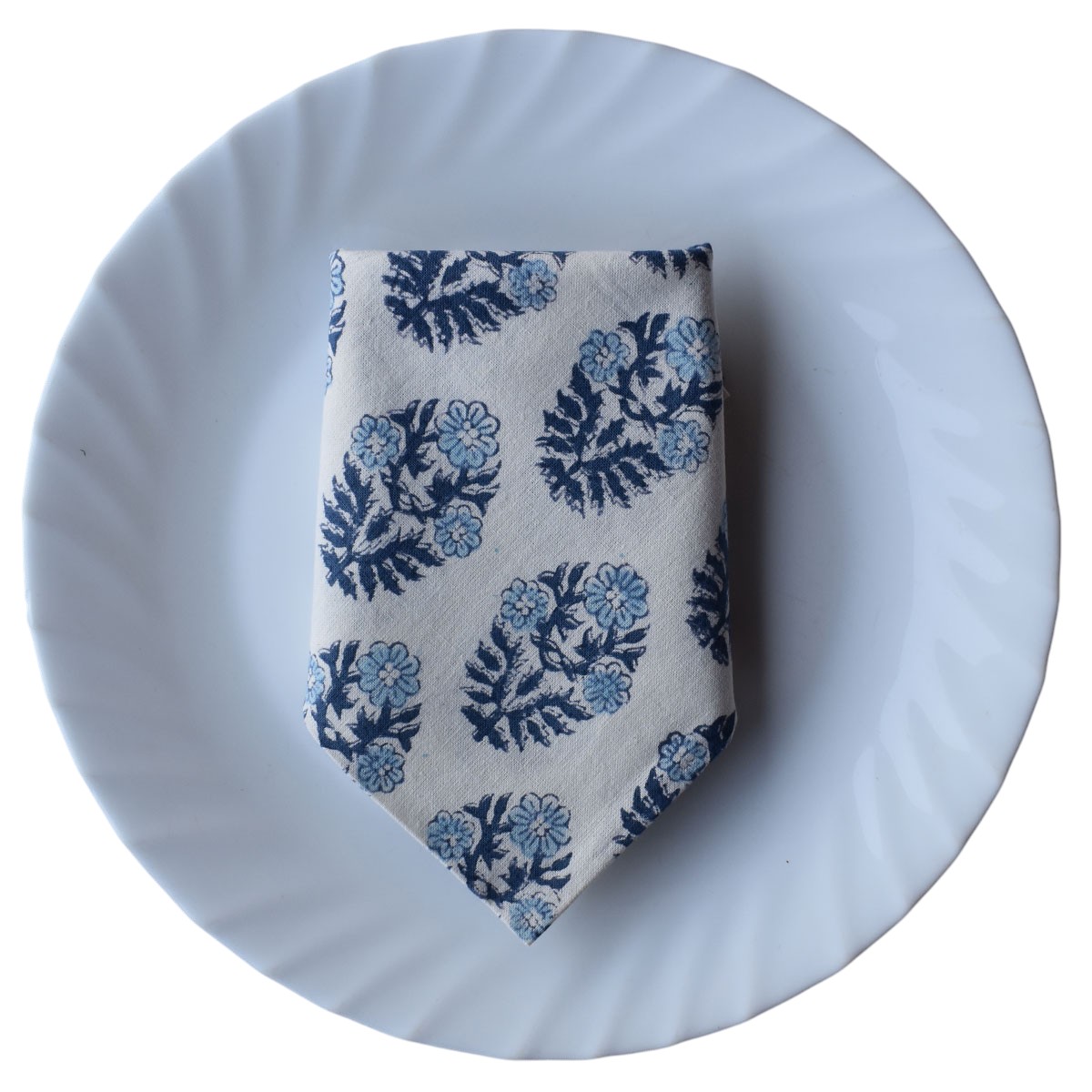 Hand Block Printed Cotton Napkin 45x45 cms Set of 4 Napkins Boota Starlight Open 208647